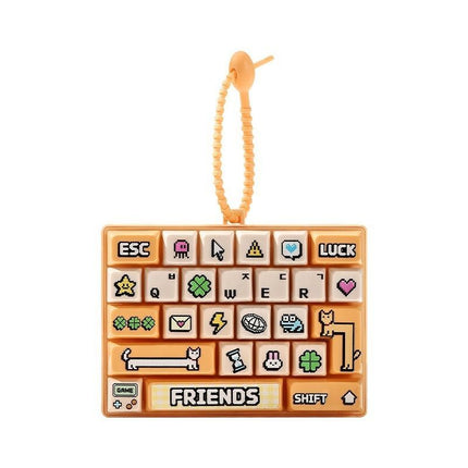 26-key keyboard keychain, bag charm, stress reliever toy, cute gift, pixel keychain, novelty gift, Australia, fun accessory, quirky keyring, retro gaming charm - Pink - Size 26 pendants