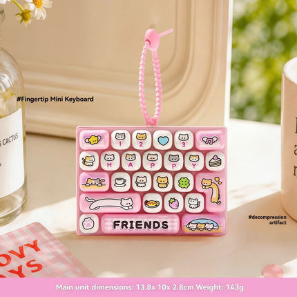 26-key keyboard keychain, bag charm, stress reliever toy, cute gift, pixel keychain, novelty gift, Australia, fun accessory, quirky keyring, retro gaming charm - Pink - Size 26 pendants