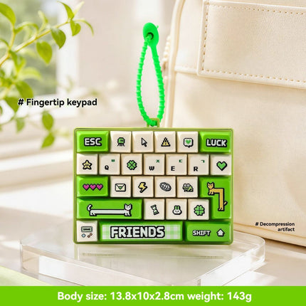 26-key keyboard keychain, bag charm, stress reliever toy, cute gift, pixel keychain, novelty gift, Australia, fun accessory, quirky keyring, retro gaming charm - Yellow - Size 26 pendants