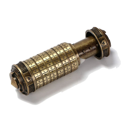 Da Vinci Code, Lock Cylinder, Puzzle, Gift, Valentine's Day Gift, Christmas Gift, Birthday Gift, Australian Puzzle, Brain Teaser, Code Breaking - cupronickel - Size L