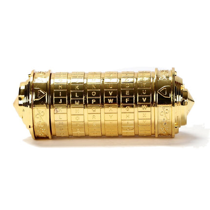 Da Vinci Code, Lock Cylinder, Puzzle, Gift, Valentine's Day Gift, Christmas Gift, Birthday Gift, Australian Puzzle, Brain Teaser, Code Breaking - Gold - Size L