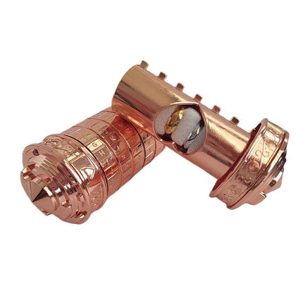 Da Vinci Code, Lock Cylinder, Puzzle, Gift, Valentine's Day Gift, Christmas Gift, Birthday Gift, Australian Puzzle, Brain Teaser, Code Breaking - Gold - Size L