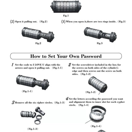 Da Vinci Code, Lock Cylinder, Puzzle, Gift, Valentine's Day Gift, Christmas Gift, Birthday Gift, Australian Puzzle, Brain Teaser, Code Breaking - Gold - Size L