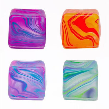 marbled ice cube squeeze toy, stress relief toy, novelty gift, squishy toy, trendy toy, desk toy, anxiety relief, fidget toy, Australian market - Green - Size 2pcs