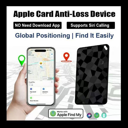 Apple Card anti-loss device, Bluetooth tracker, Find My compatible, Siri enabled tracker, no app required tracking, global GPS tracker, iOS Android universal tracker, wallet finder, key finder, Australia tracker - Black - Size Dual-system