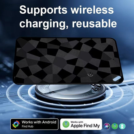 Apple Card anti-loss device, Bluetooth tracker, Find My compatible, Siri enabled tracker, no app required tracking, global GPS tracker, iOS Android universal tracker, wallet finder, key finder, Australia tracker - Black - Size Dual-system
