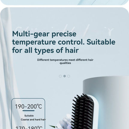 wireless hair comb, cold air hair comb, straightening comb, curling comb, hair styling tool, portable hair comb, Australia hair tool, rechargeable hair comb, travel hair straightener, versatile hair styler - Beige - Size E