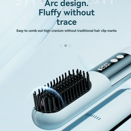 wireless hair comb, cold air hair comb, straightening comb, curling comb, hair styling tool, portable hair comb, Australia hair tool, rechargeable hair comb, travel hair straightener, versatile hair styler - Blue - Size E