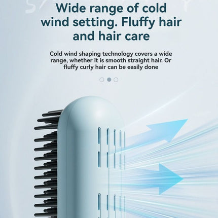 wireless hair comb, cold air hair comb, straightening comb, curling comb, hair styling tool, portable hair comb, Australia hair tool, rechargeable hair comb, travel hair straightener, versatile hair styler - Mocha - Size E