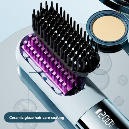 wireless hair comb, cold air hair comb, straightening comb, curling comb, hair styling tool, portable hair comb, Australia hair tool, rechargeable hair comb, travel hair straightener, versatile hair styler - Mocha - Size E