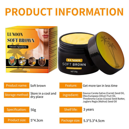 tanning cream, soft brown tan, natural ingredients, tanning bed cream, sun tan lotion, hydrating tan cream, healthy tan Australia, Australian tanning product - Yellow - Size 50ml-2pcs