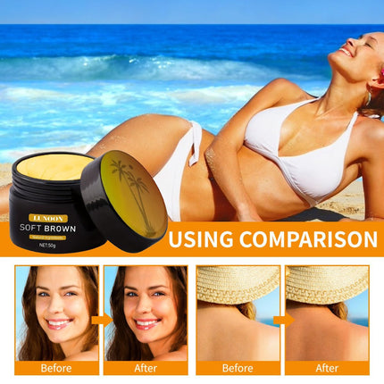tanning cream, soft brown tan, natural ingredients, tanning bed cream, sun tan lotion, hydrating tan cream, healthy tan Australia, Australian tanning product - Yellow - Size 50ml-2pcs