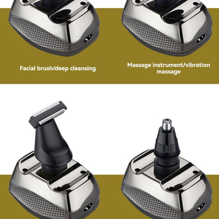 8 blade head shaver, bald head trimmer, hair trimmer for men, grooming tool, USB rechargeable shaver, head shaver Australia, bald head grooming kit - Silver - Size SET