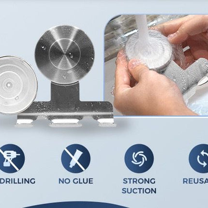 stainless steel suction cup razor holder, shower wall hook, no drill bathroom organizer, traceless shower storage, reusable wall-mounted razor caddy, Australian bathroom accessory, rust resistant shower hooks - Gold - Size 2PCS
