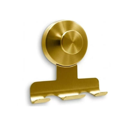 stainless steel suction cup razor holder, shower wall hook, no drill bathroom organizer, traceless shower storage, reusable wall-mounted razor caddy, Australian bathroom accessory, rust resistant shower hooks - Gold - Size 3PCS