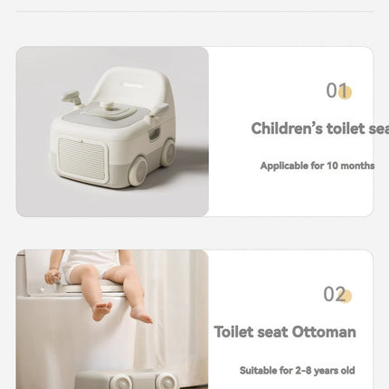 baby portable toilet, potty training, weaning off diapers, soft PU cushion, night-light, bathroom accessories, Australian market, toddler toilet seat - Monet Grey - Size Three