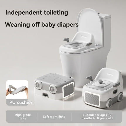 baby portable toilet, potty training, weaning off diapers, soft PU cushion, night-light, bathroom accessories, Australian market, toddler toilet seat - red and blue - Size Three