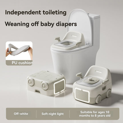 baby portable toilet, potty training, weaning off diapers, soft PU cushion, night-light, bathroom accessories, Australian market, toddler toilet seat - red and blue - Size Three