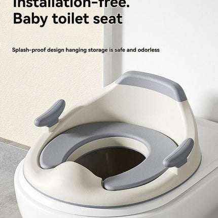 baby portable toilet seat, potty training, no installation, splash proof, hanging storage, travel potty seat, toddler toilet training seat - Camel - Size Soft cushion