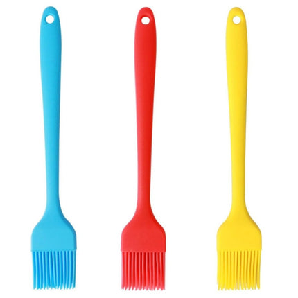 silicone oil brush, grilling brush, baking brush, high heat resistant brush, 21cm brush, baking cloth brush, kitchen tools, bbq accessories, non-stick brush, oil spreading brush - Yellow - Size 6PCS