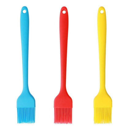 silicone oil brush, grilling brush, baking brush, high heat resistant brush, 21cm brush, baking cloth brush, kitchen tools, bbq accessories, non-stick brush, oil spreading brush - Yellow - Size 6PCS