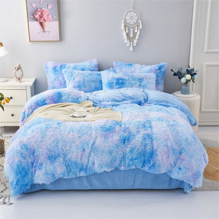 Tie-Dye Bedding Set Three-Piece Bedding Set Soft Bedding Trendy Bedding Home - Coffee - Size 150*200cm