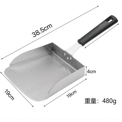Stainless Steel Food Shovel, Anti-Scald BBQ Shovel (Size 2PCS)