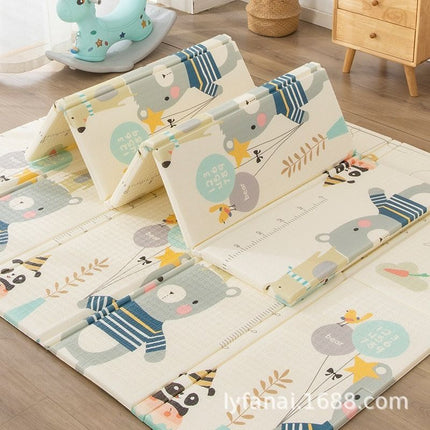 double-sided cartoon mat, folding mat, 2cm living room mat, game mat, odor-free mat, children play mat, foam mat, floor mat Australia - Cartoon panda - Size 180-200cm