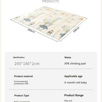 double-sided cartoon mat, folding mat, 2cm living room mat, game mat, odor-free mat, children play mat, foam mat, floor mat Australia - Dreamland - Size 180-200cm