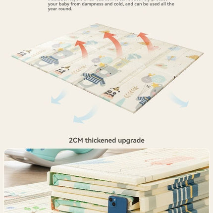double-sided cartoon mat, folding mat, 2cm living room mat, game mat, odor-free mat, children play mat, foam mat, floor mat Australia - Many Treasures - Size 180-200cm