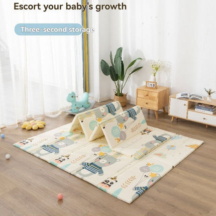 double-sided cartoon mat, folding mat, 2cm living room mat, game mat, odor-free mat, children play mat, foam mat, floor mat Australia - Spraying - water Little Elephant - Size 180-200cm