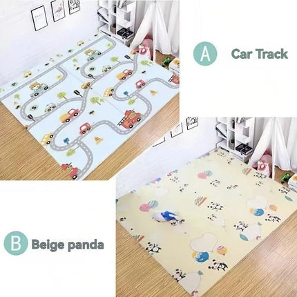 double-sided cartoon mat, folding mat, 2cm living room mat, game mat, odor-free mat, children play mat, foam mat, floor mat Australia - Grey clouds - Size 160-180cm