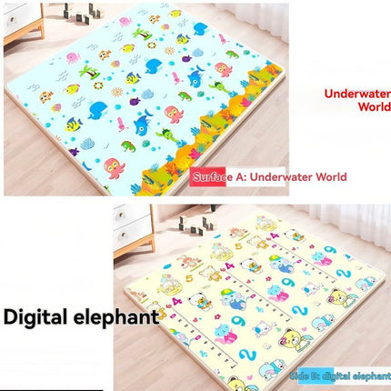 double-sided cartoon mat, folding mat, 2cm living room mat, game mat, odor-free mat, children play mat, foam mat, floor mat Australia - Grey clouds - Size 160-180cm