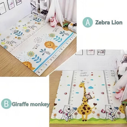 double-sided cartoon mat, folding mat, 2cm living room mat, game mat, odor-free mat, children play mat, foam mat, floor mat Australia - Yellow Little Bear - Size 160-180cm