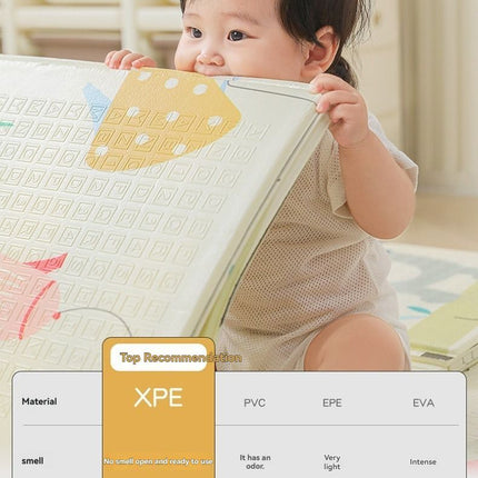 double-sided cartoon mat, folding mat, 2cm living room mat, game mat, odor-free mat, children play mat, foam mat, floor mat Australia - Yellow Little Bear - Size 160-180cm
