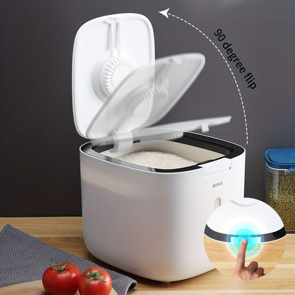 rice storage container, flour storage, sealed container, insect-proof food storage, moisture-proof food container, kitchen storage, airtight container, pantry organizer, Australian kitchen - Gray - Size 10L