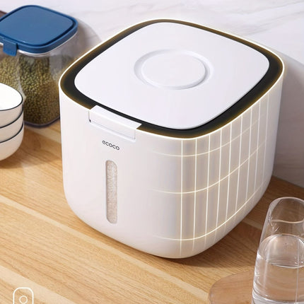 rice storage container, flour storage, sealed container, insect-proof food storage, moisture-proof food container, kitchen storage, airtight container, pantry organizer, Australian kitchen - Gray - Size 10L