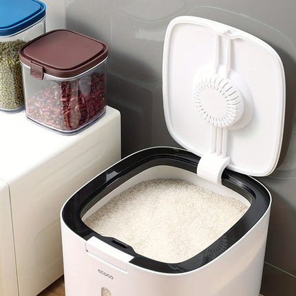 rice storage container, flour storage, sealed container, insect-proof food storage, moisture-proof food container, kitchen storage, airtight container, pantry organizer, Australian kitchen - Gray - Size 20L