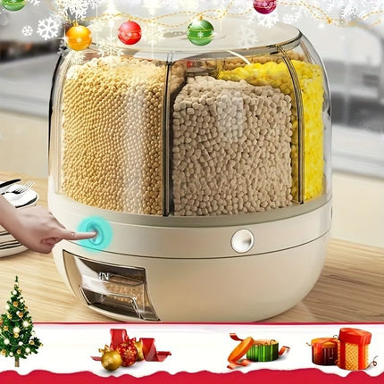 rotating storage container, large capacity grain storage, food storage box, sealed food container, kitchen organization, insect proof food storage, moisture proof food storage, airtight canister, Australian pantry - Green - Size 12L