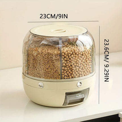 rotating storage container, large capacity grain storage, food storage box, sealed food container, kitchen organization, insect proof food storage, moisture proof food storage, airtight canister, Australian pantry - Green - Size 20L