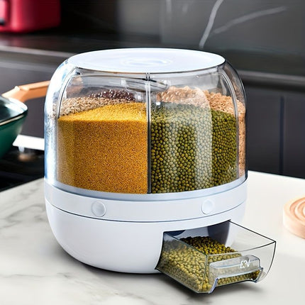 rotating storage container, large capacity grain storage, food storage box, sealed food container, kitchen organization, insect proof food storage, moisture proof food storage, airtight canister, Australian pantry - Green - Size 20L