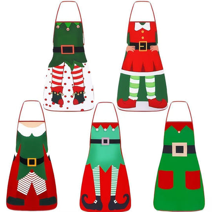Christmas apron, waterproof apron, oil-resistant apron, festive kitchen decor, holiday cooking apron, Christmas gift idea, Santa apron, snowman apron, reindeer apron, family gathering apron - Christmas - Size 2-5PCS