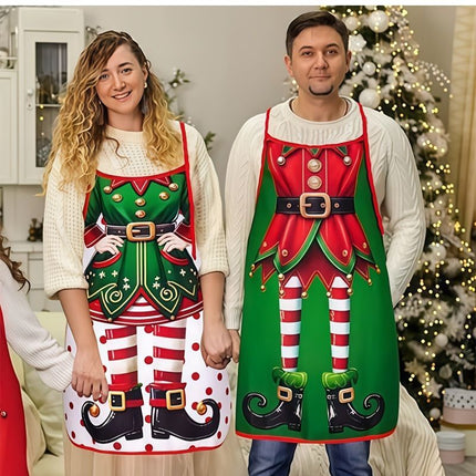Christmas apron, waterproof apron, oil-resistant apron, festive kitchen decor, holiday cooking apron, Christmas gift idea, Santa apron, snowman apron, reindeer apron, family gathering apron - Christmas - Size 2-5PCS