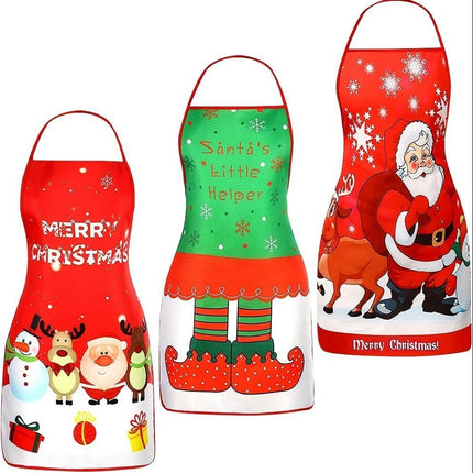 Christmas apron, waterproof apron, oil-resistant apron, festive kitchen decor, holiday cooking apron, Christmas gift idea, Santa apron, snowman apron, reindeer apron, family gathering apron - Christmas - Size 2-5PCS