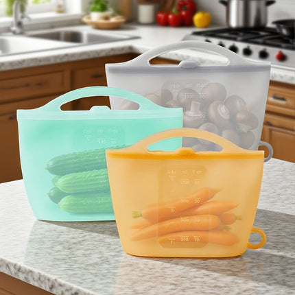 food-grade silicone, sealing strips, leak-proof, airtight seal, silicone lid covers, reusable food storage, Australian kitchen, dishwasher safe, non-toxic, temperature resistant, fridge organisation, travel storage, office lunchbox - Green - Size 1200ml-4