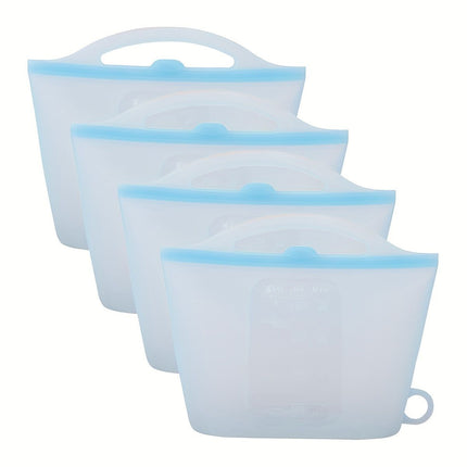 food-grade silicone, sealing strips, leak-proof, airtight seal, silicone lid covers, reusable food storage, Australian kitchen, dishwasher safe, non-toxic, temperature resistant, fridge organisation, travel storage, office lunchbox - Green - Size 1200ml-4
