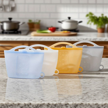food-grade silicone, sealing strips, leak-proof, airtight seal, silicone lid covers, reusable food storage, Australian kitchen, dishwasher safe, non-toxic, temperature resistant, fridge organisation, travel storage, office lunchbox - White - Size 1200ml-4