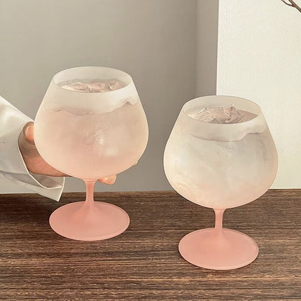gradient frosted glass goblets, French stemware wine glasses, elegant juice cups Australia, designer drinkware home, stylish glassware gifts - Green - Size 700ml