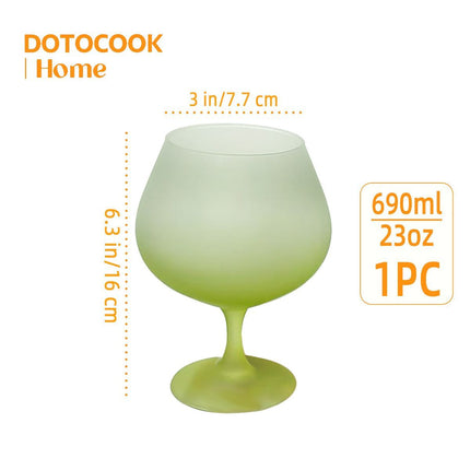 gradient frosted glass goblets, French stemware wine glasses, elegant juice cups Australia, designer drinkware home, stylish glassware gifts - Green - Size 700ml