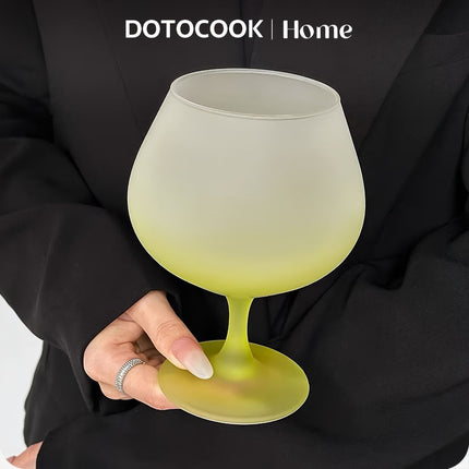gradient frosted glass goblets, French stemware wine glasses, elegant juice cups Australia, designer drinkware home, stylish glassware gifts - Green - Size 700ml